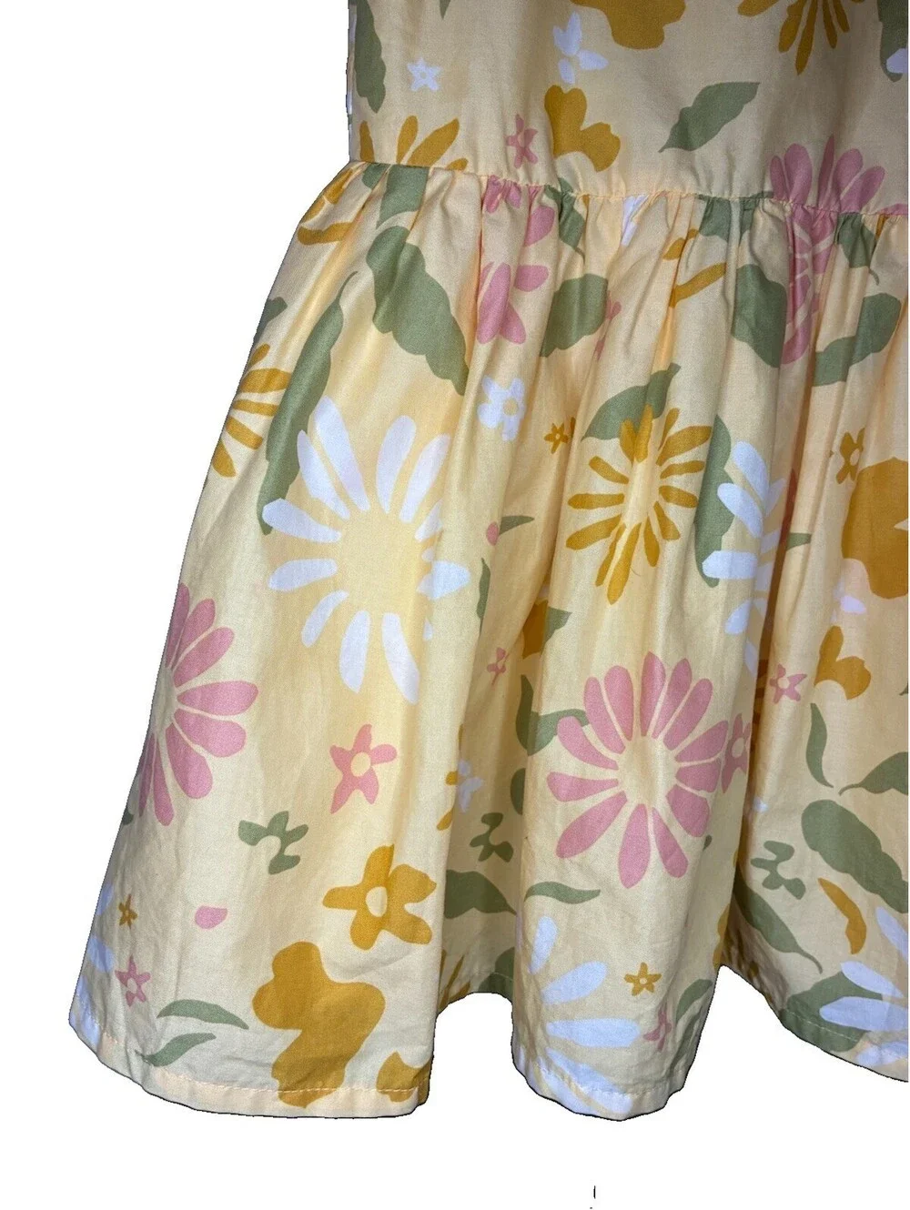 Carter’s Yellow Floral Toddler Dress Size 3T (small chocolate Stain)